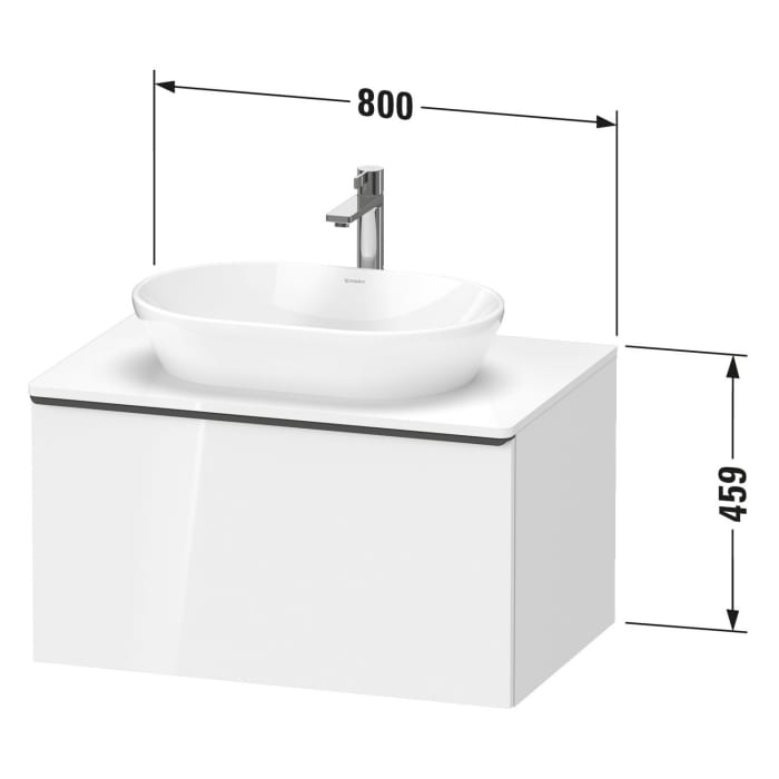 Duravit D-Neo Konsolenwaschtischunterbau 80 x 45,9 cm, 1 Auszug, Griff gold poliert