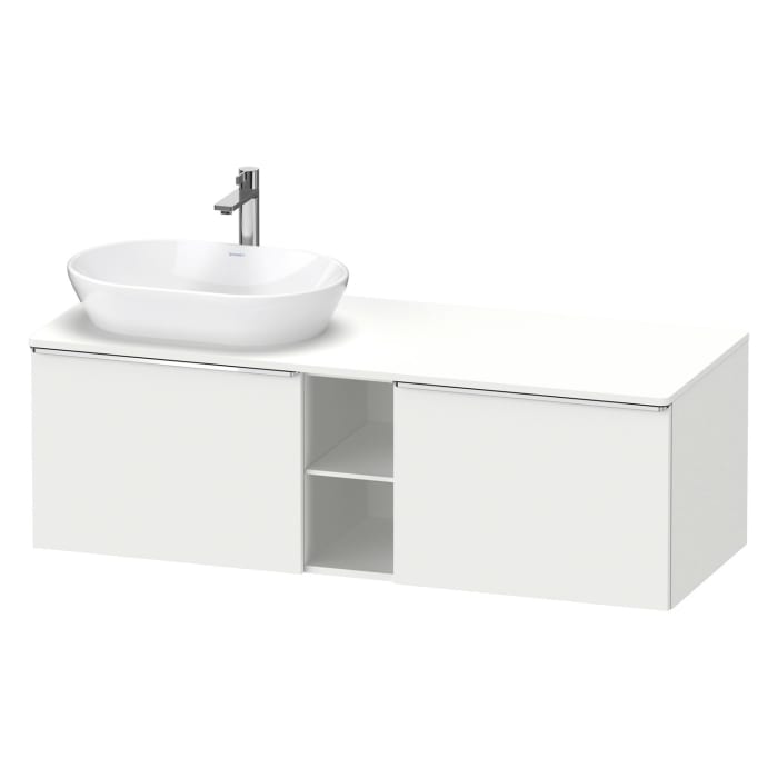 Duravit D-Neo Konsolenwaschtischunterbau für Waschtisch links 140 x 45,9 cm, 2 Auszüge, Griff chrom