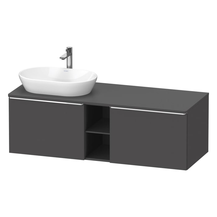 Duravit D-Neo Konsolenwaschtischunterbau für Waschtisch links 140 x 45,9 cm, 2 Auszüge, Griff chrom
