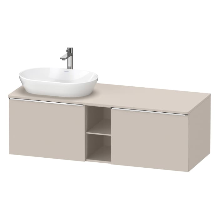 Duravit D-Neo Konsolenwaschtischunterbau für Waschtisch links 140 x 45,9 cm, 2 Auszüge, Griff chrom