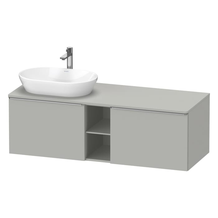 Duravit D-Neo Konsolenwaschtischunterbau für Waschtisch links 140 x 45,9 cm, 2 Auszüge, Griff edelstahl gebürstet