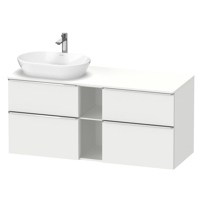 Duravit D-Neo Konsolenwaschtischunterbau für Waschtisch links 140 x 66,4 cm, 4 Auszüge, Griff chrom