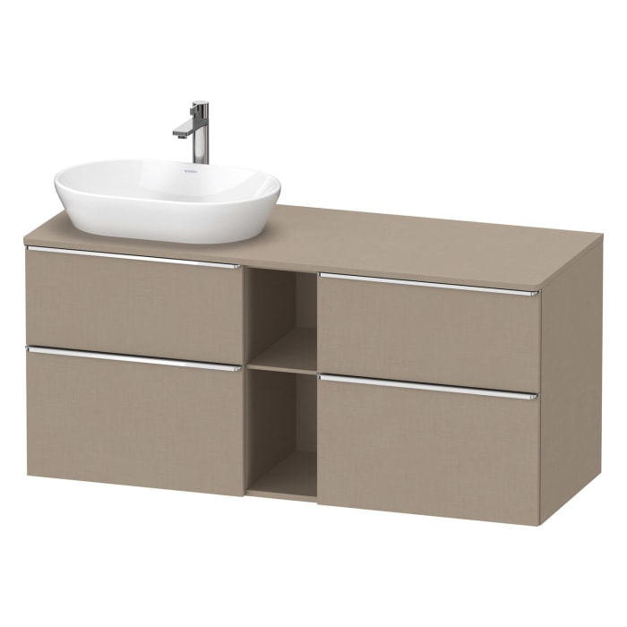 Duravit D-Neo Konsolenwaschtischunterbau für Waschtisch links 140 x 66,4 cm, 4 Auszüge, Griff chrom