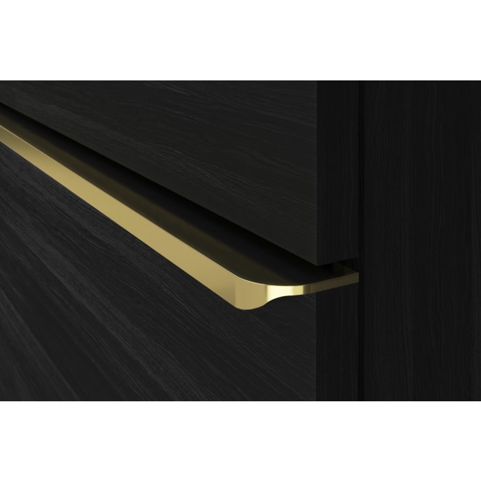 Duravit D-Neo Konsolenwaschtischunterbau für Waschtisch links 140 x 66,4 cm, 4 Auszüge, Griff gold poliert