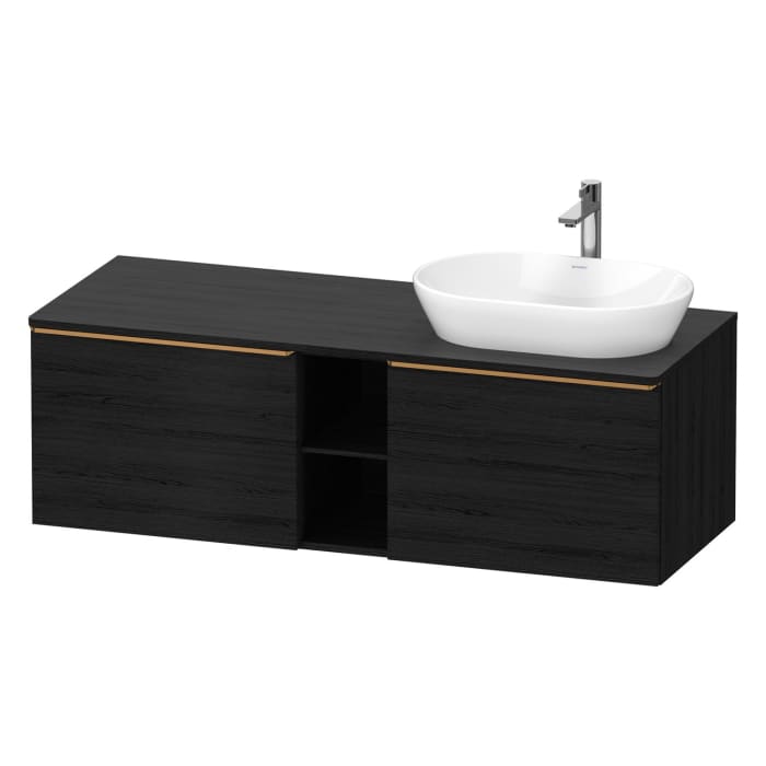 Duravit D-Neo Konsolenwaschtischunterbau für Waschtisch rechts 140 x 45,9 cm, 2 Auszüge, Griff bronze gebürstet