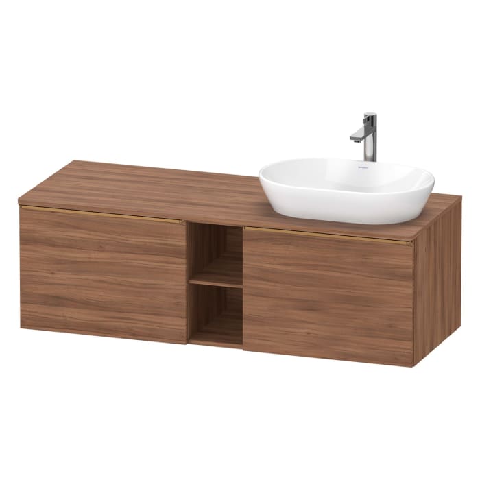 Duravit D-Neo Konsolenwaschtischunterbau für Waschtisch rechts 140 x 45,9 cm, 2 Auszüge, Griff bronze gebürstet