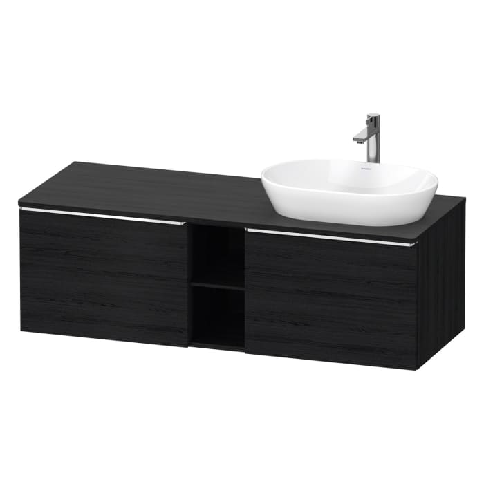 Duravit D-Neo Konsolenwaschtischunterbau für Waschtisch rechts 140 x 45,9 cm, 2 Auszüge, Griff chrom