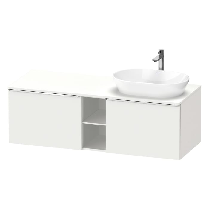 Duravit D-Neo Konsolenwaschtischunterbau für Waschtisch rechts 140 x 45,9 cm, 2 Auszüge, Griff chrom