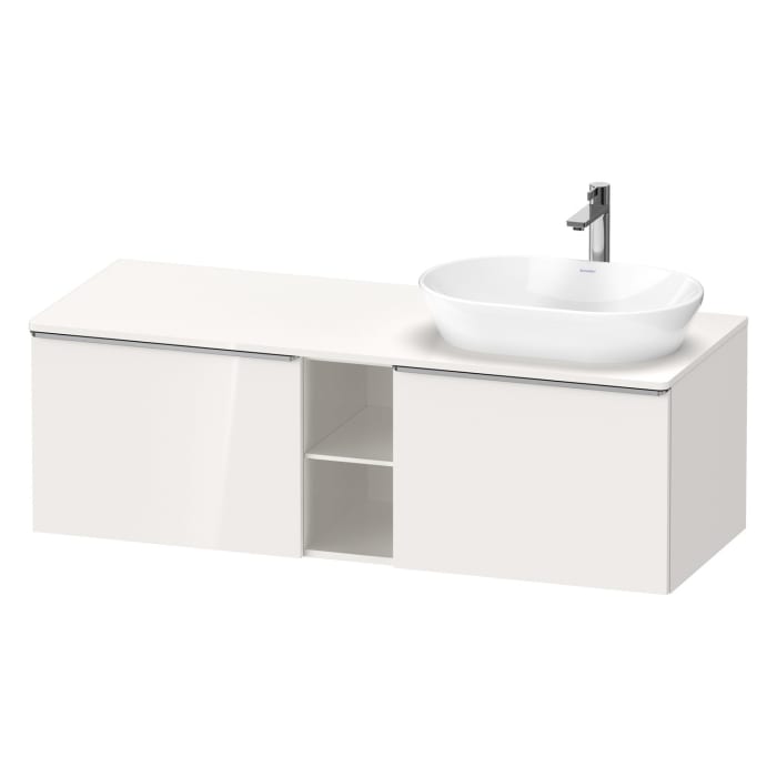 Duravit D-Neo Konsolenwaschtischunterbau für Waschtisch rechts 140 x 45,9 cm, 2 Auszüge, Griff edelstahl gebürstet