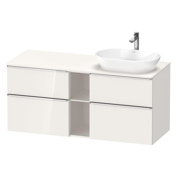 Duravit D-Neo Konsolenwaschtischunterbau für Waschtisch rechts 140 x 66,4 cm, 4 Auszüge, Griff chrom