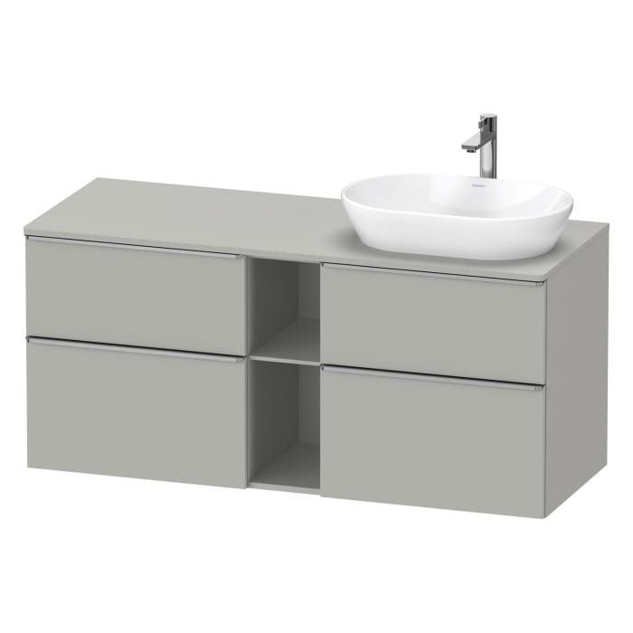 Duravit D-Neo Konsolenwaschtischunterbau für Waschtisch rechts 140 x 66,4 cm, 4 Auszüge, Griff edelstahl gebürstet