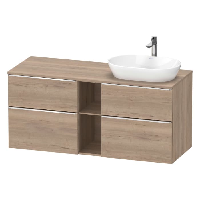 Duravit D-Neo Konsolenwaschtischunterbau für Waschtisch rechts 140 x 66,4 cm, 4 Auszüge, Griff chrom