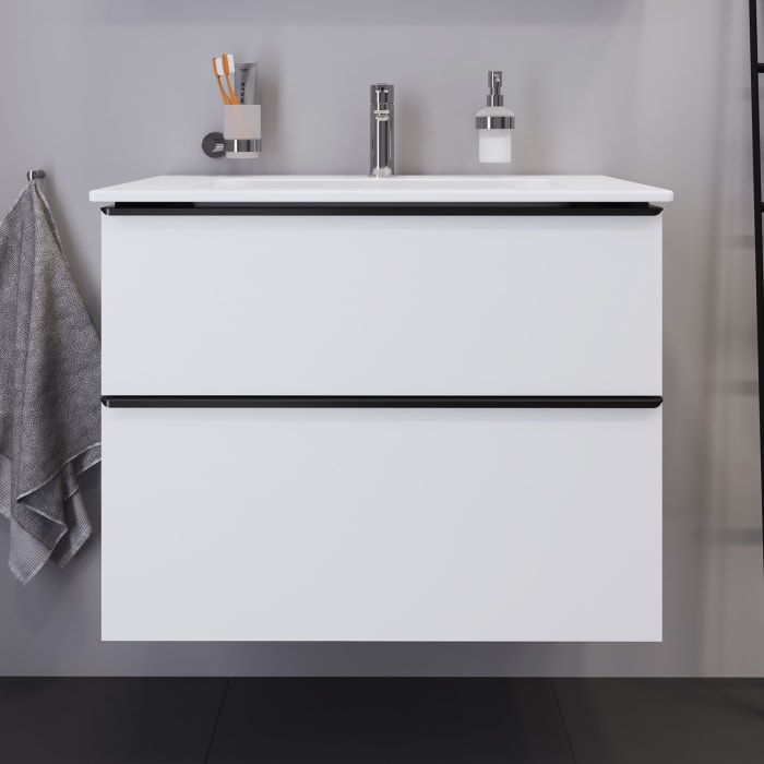 Duravit ME by Stark Waschtisch mit D-Neo Waschtischunterschrank 81 cm mit 2 Auszügen