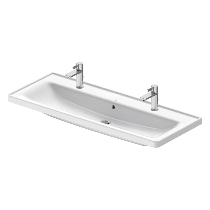 Duravit D-Neo Möbelwaschtisch 120,5 cm, mit 2x 1 Hahnloch, mit Überlauf