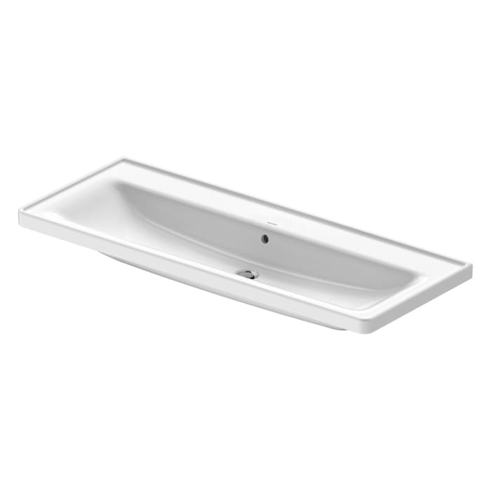 Duravit D-Neo Möbelwaschtisch 120,5 cm, ohne Hahnloch, mit Überlauf