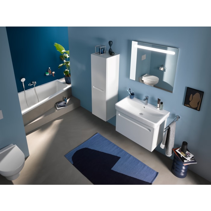 Duravit No. 1 Badezimmerspiegel mit LED Beleuchtung in 100 x 70 cm und weiß mattem Finish