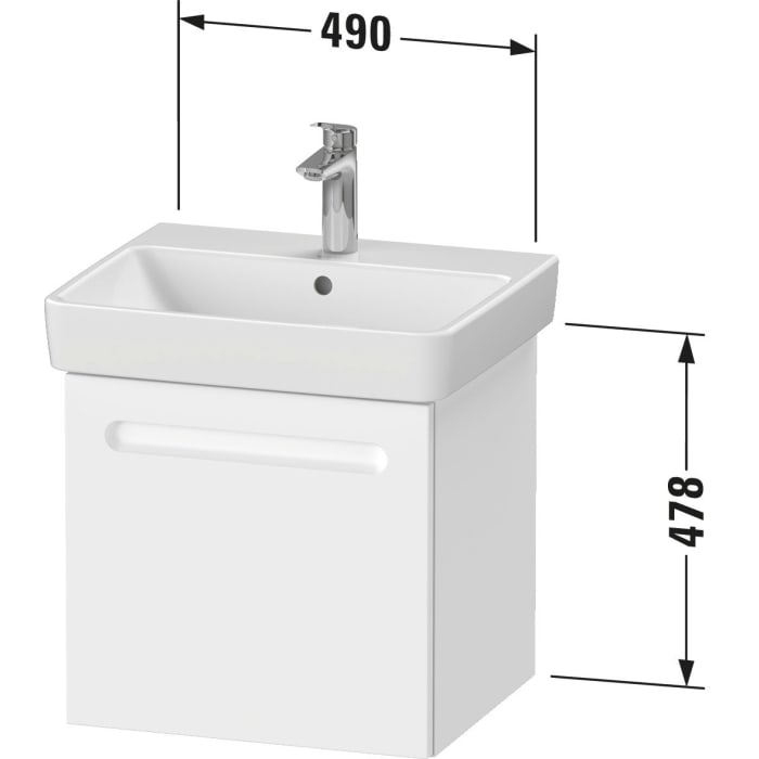 Duravit No. 1 Waschtischunterbau 49 cm, 1 Auszug und 1 Innenauszug