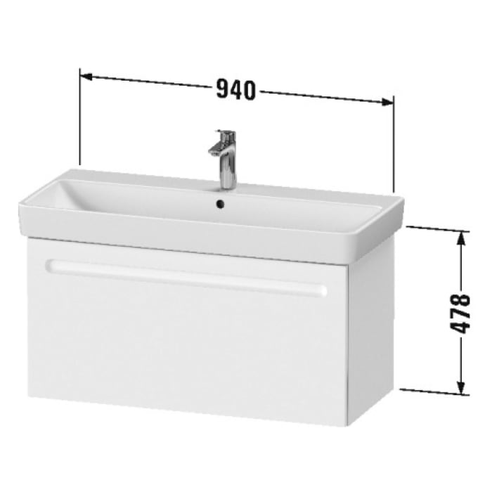 Duravit No. 1 Waschtischunterbau 94 cm, 1 Auszug