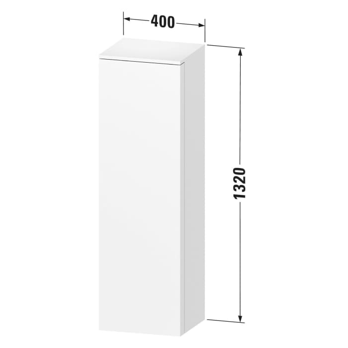 Duravit Qatego Halbhochschrank 40 x 132 cm, 1 Tür Anschlag rechts
