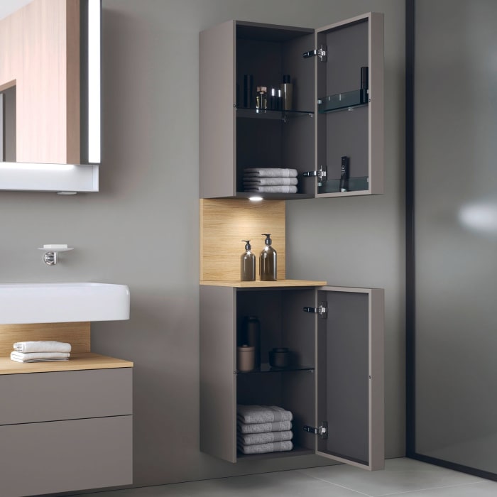 Duravit Qatego Hochschrank 40 x 176 cm, 2 Türen Anschlag rechts, mit LED Beleuchtung