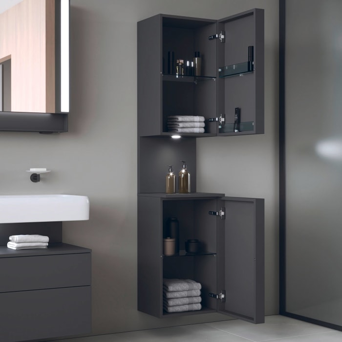 Duravit Qatego Hochschrank 40 x 176 cm, 2 Türen Anschlag rechts, mit LED Beleuchtung