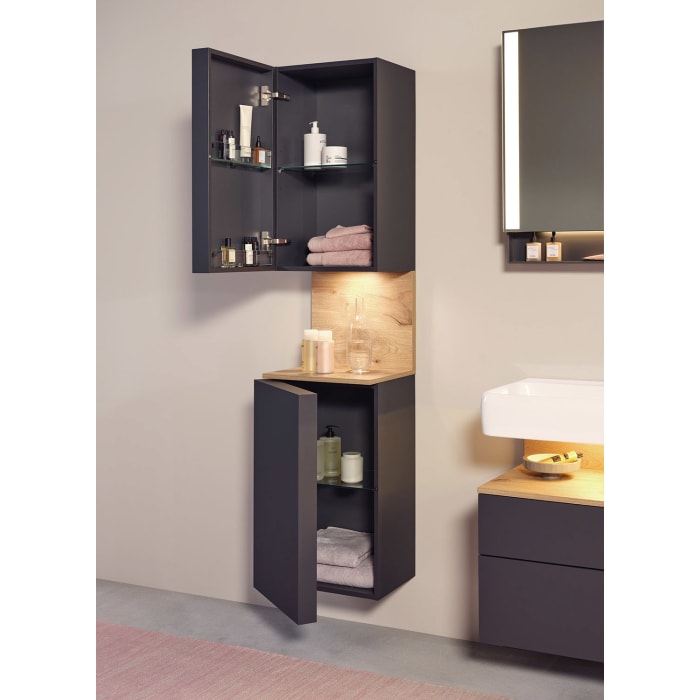 Duravit Qatego Hochschrank 40 x 176 cm, 2 Türen Anschlag links, mit LED Beleuchtung