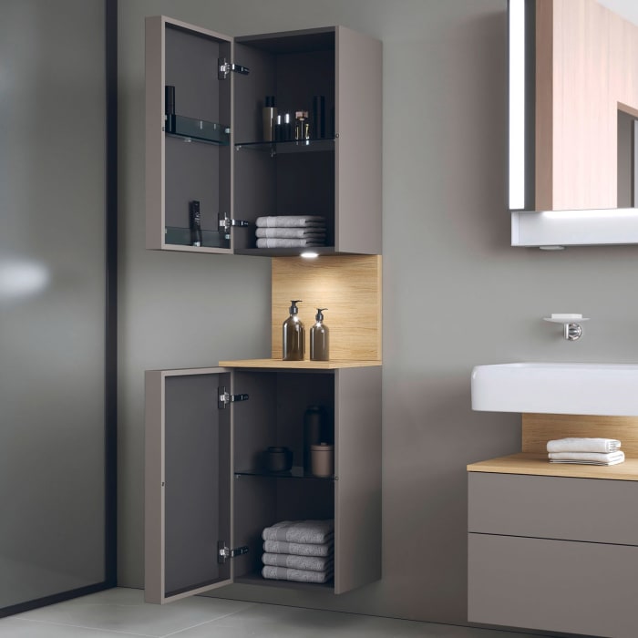 Duravit Qatego Hochschrank 40 x 176 cm, 2 Türen Anschlag links, mit LED Beleuchtung