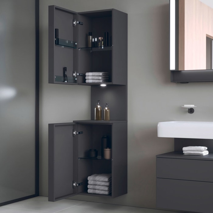 Duravit Qatego Hochschrank 40 x 176 cm, 2 Türen Anschlag links, mit LED Beleuchtung