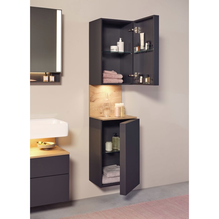Duravit Qatego Hochschrank 40 x 176 cm, 2 Türen Anschlag rechts, mit LED Beleuchtung