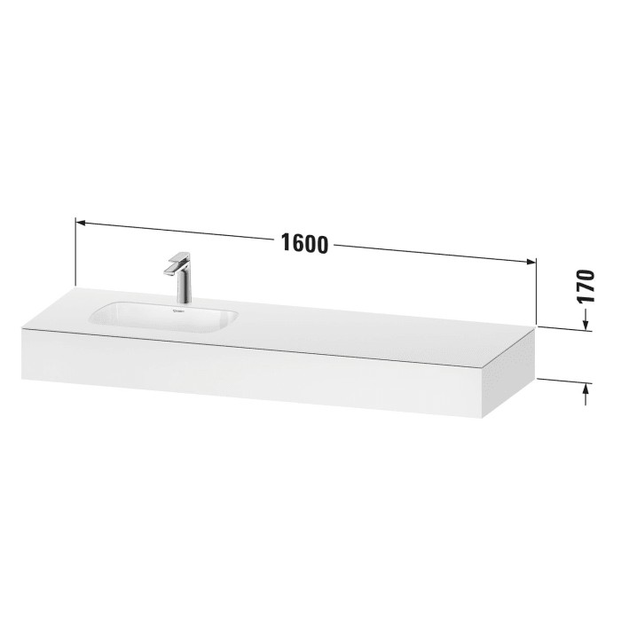 Duravit Qatego Einbauwaschtisch links mit Konsole 160 x 55 cm