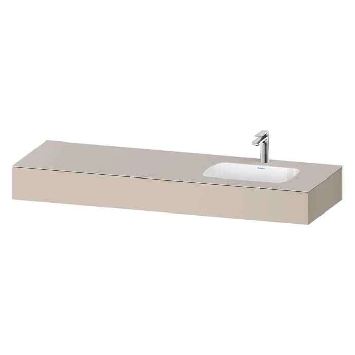 Duravit Qatego Einbauwaschtisch rechts mit Konsole 160 x 55 cm