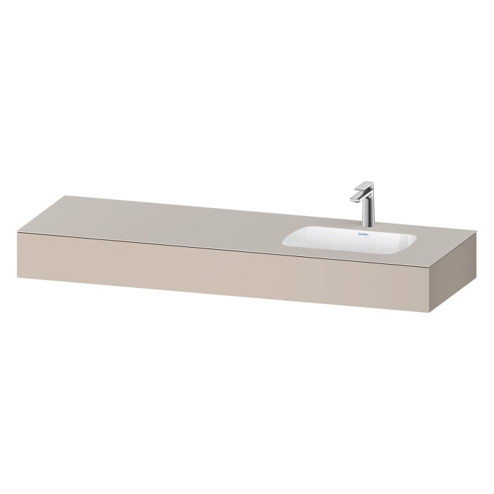Duravit Qatego Einbauwaschtisch rechts mit Konsole 160 x 55 cm