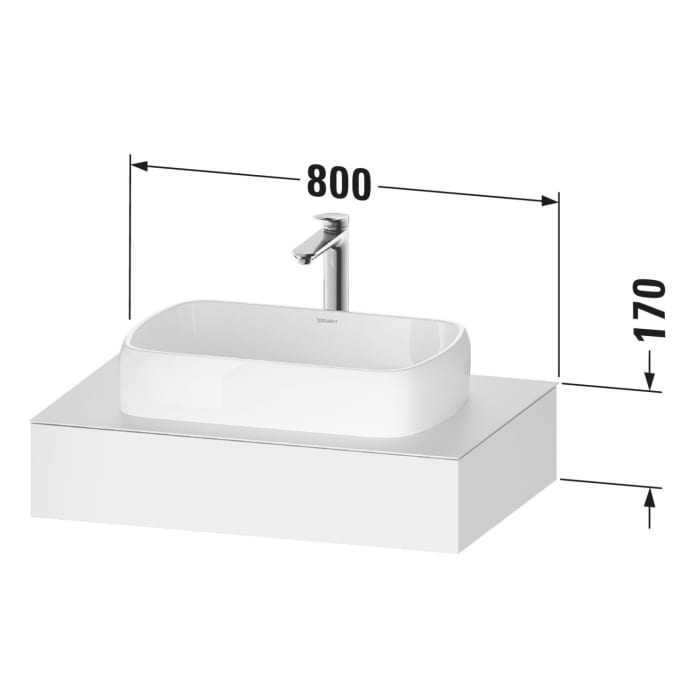 Duravit Qatego Konsolen mit Ausschnitt mittig 80 x 55 cm