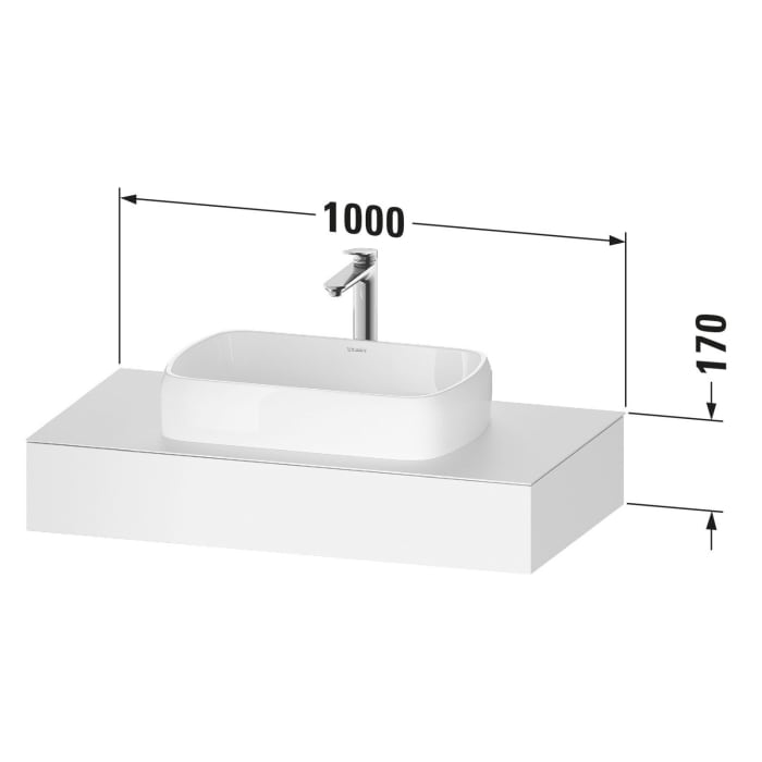 Duravit Qatego Konsolen mit Ausschnitt mittig 100 x 55 cm