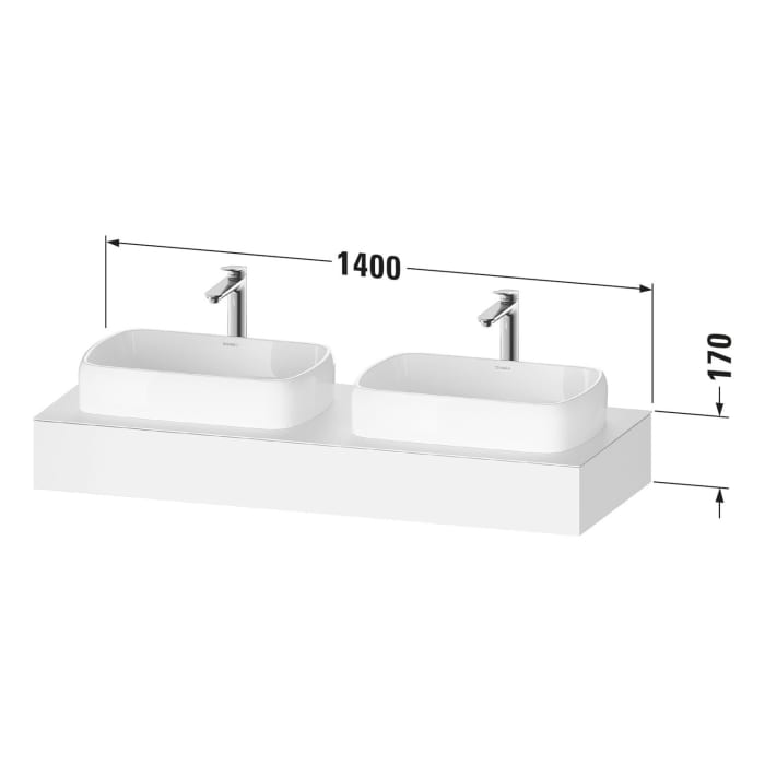 Duravit Qatego Konsolen mit zwei Ausschnitten 140 x 55 cm