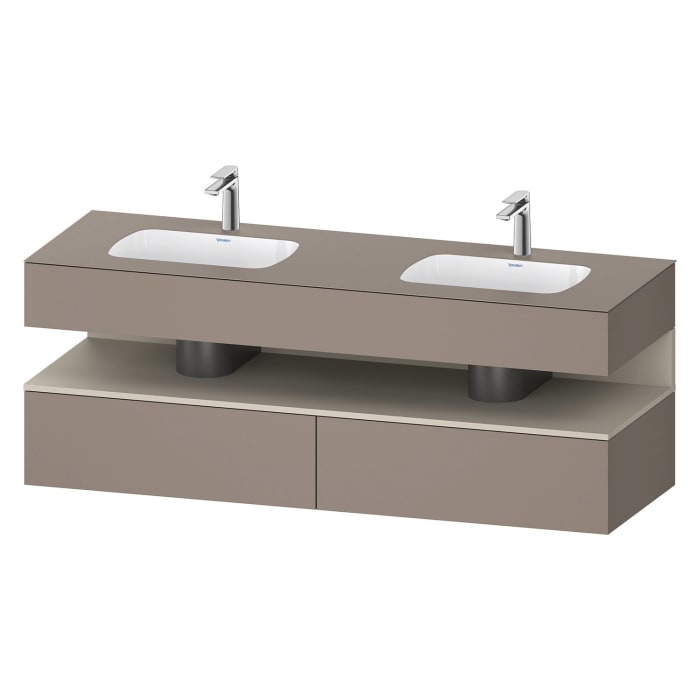 Duravit Qatego Einbauwaschtisch links und rechts mit Konsolenwaschtischunterbau 160 x 60 cm, 1 Auszug