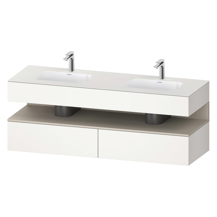 Duravit Qatego Einbauwaschtisch links und rechts mit Konsolenwaschtischunterbau 160 x 60 cm, 1 Auszug