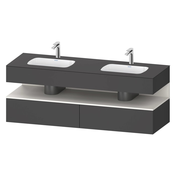 Duravit Qatego Einbauwaschtisch links und rechts mit Konsolenwaschtischunterbau 160 x 60 cm, 1 Auszug