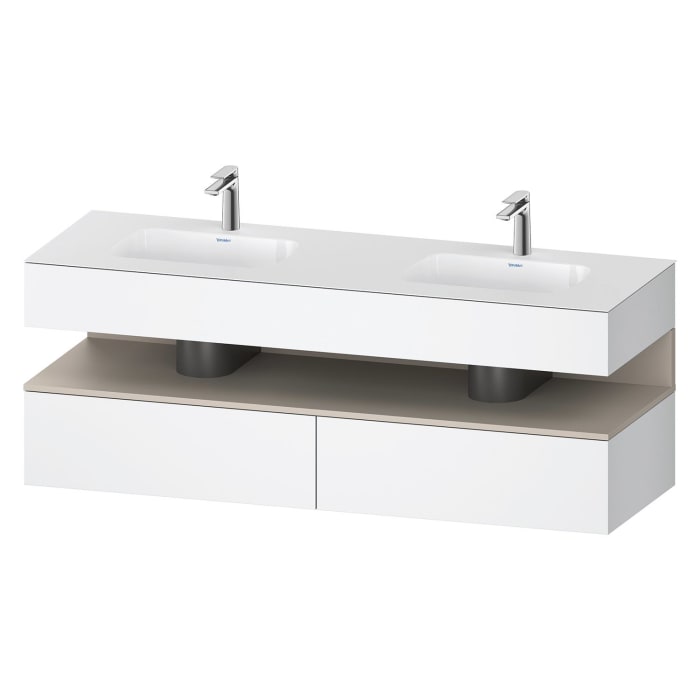 Duravit Qatego Einbauwaschtisch links und rechts mit Konsolenwaschtischunterbau 160 x 60 cm, 1 Auszug