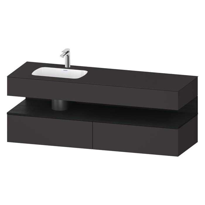 Duravit Qatego Einbauwaschtisch links mit Konsolenwaschtischunterbau 160 x 60 cm, 1 Auszug