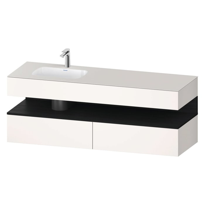 Duravit Qatego Einbauwaschtisch links mit Konsolenwaschtischunterbau 160 x 60 cm, 1 Auszug