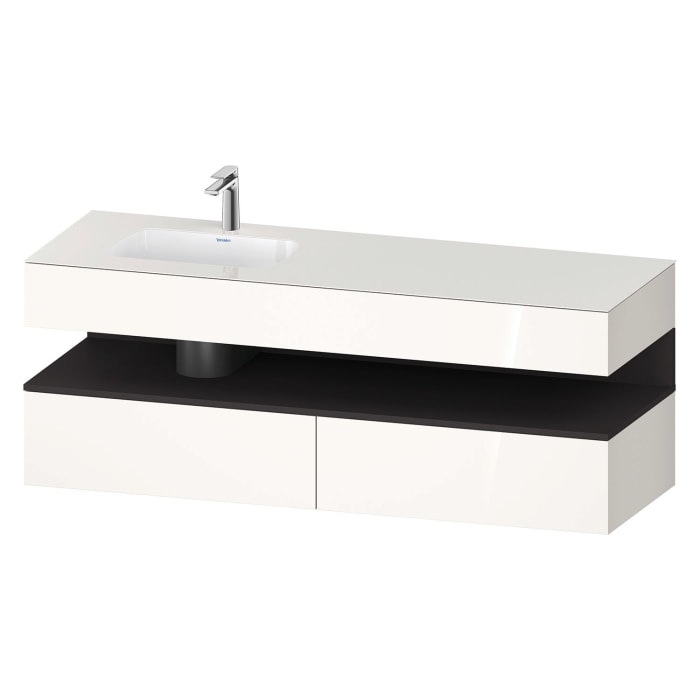 Duravit Qatego Einbauwaschtisch links mit Konsolenwaschtischunterbau 160 x 60 cm, 1 Auszug