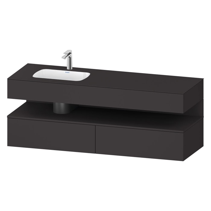Duravit Qatego Einbauwaschtisch links mit Konsolenwaschtischunterbau 160 x 60 cm, 1 Auszug