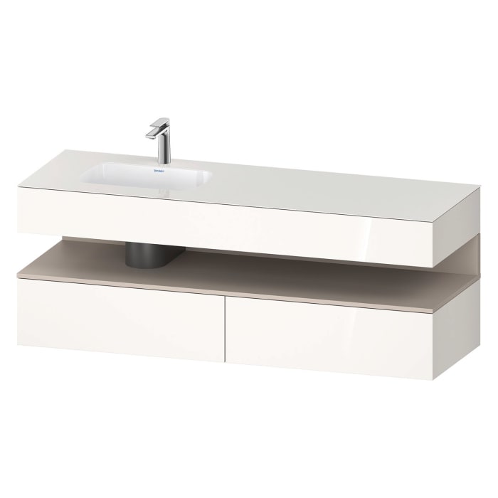 Duravit Qatego Einbauwaschtisch links mit Konsolenwaschtischunterbau 160 x 60 cm, 1 Auszug
