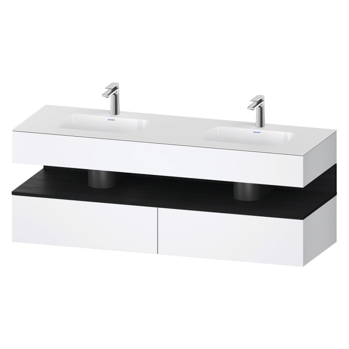 Duravit Qatego Einbauwaschtisch links und rechts mit Konsolenwaschtischunterbau 160 x 60 cm, 1 Auszug