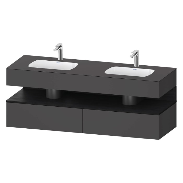 Duravit Qatego Einbauwaschtisch links und rechts mit Konsolenwaschtischunterbau 160 x 60 cm, 1 Auszug