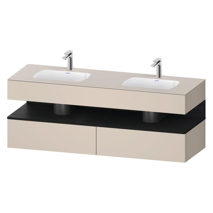 Duravit Qatego Einbauwaschtisch links und rechts mit Konsolenwaschtischunterbau 160 x 60 cm, 1 Auszug