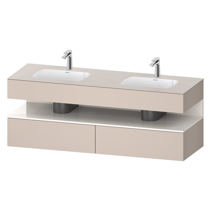 Duravit Qatego Einbauwaschtisch links und rechts mit Konsolenwaschtischunterbau 160 x 60 cm, 1 Auszug