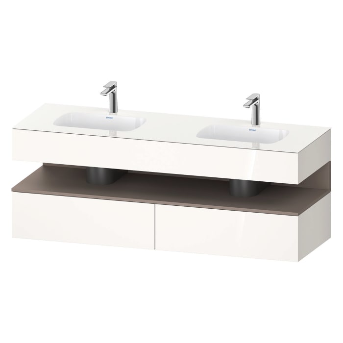 Duravit Qatego Einbauwaschtisch links und rechts mit Konsolenwaschtischunterbau 160 x 60 cm, 1 Auszug