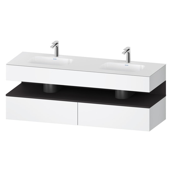 Duravit Qatego Einbauwaschtisch links und rechts mit Konsolenwaschtischunterbau 160 x 60 cm, 1 Auszug